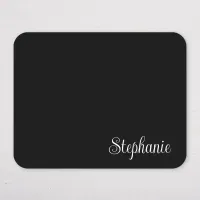 Black and White Girly Modern Name Mouse Pad