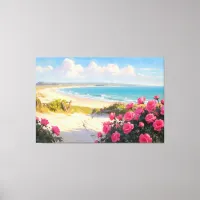 *~* Beach Path Roses TV2 Stretched Canvas Print