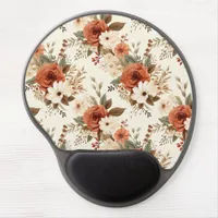 Cozy Autumn Floral Print Digital Art Gel Mouse Pad