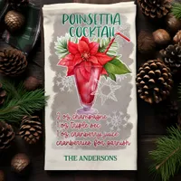 Poinsettia Christmas Cocktail Recipe Kitchen Towel