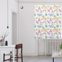 Cute Boho Pink & Purple Dinosaurs Rainbows Nursery Blackout Curtains