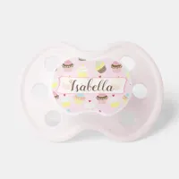 Personalized Pink Cupcakes Baby Girl Pacifier