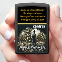 Apple Farmer Caring for Abundant Orchards Zippo Lighter