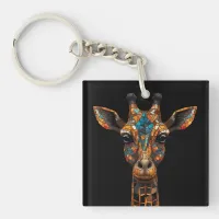 Giraffe Mosaic Portrait Acrylic Keychain