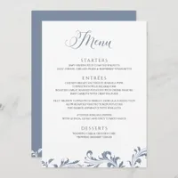 Dusty Blue Wedding Vintage Elegant Classic Menu