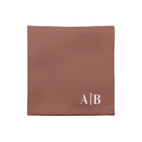 Dark Terracotta and White Wedding Monogram Cloth Napkin