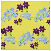 Gorgeous Chic Elegant Forget-Me-Not Floral Yellow Fabric