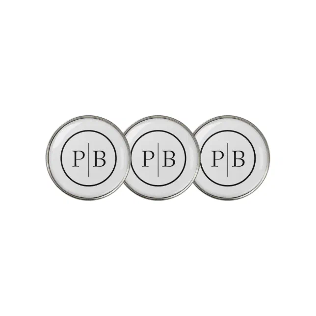 Minimalistic Elegant Initials on Golf Ball Marker