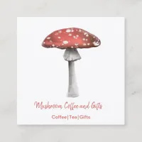 Watercolor Mushroom Square Business Card