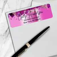 Artistic Luxury Chic Modern Glam Pink Metallic Label