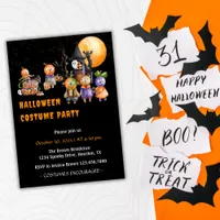 Cute Spooky Kids Costume Halloween Party Invitation