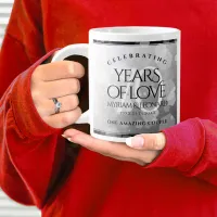 Elegant 70th Platinum Wedding Anniversary Giant Coffee Mug