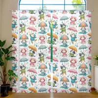 Cute Raining Cats and Dogs with Umbrellas Sheer Curtains