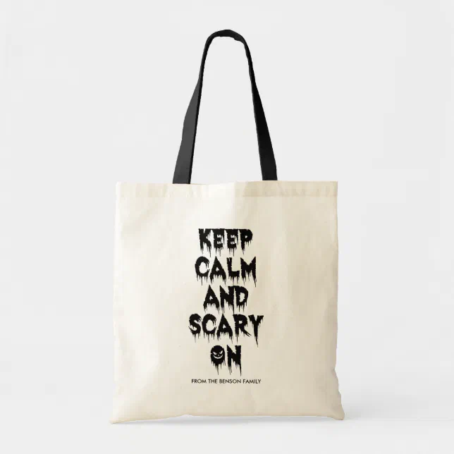 Keep Calm And Scary On | Family Name | Halloween Tote Bag