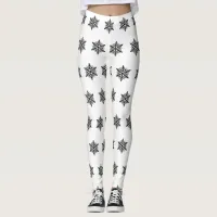 Black and White Snowflake Holiday Winter Christmas Leggings