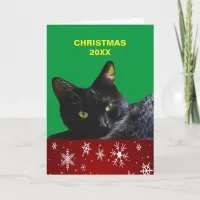 Black Cat Christmas 20XX Greeting Card