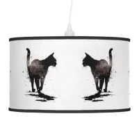 Walking Cat Silhouette Black on White Ceiling Lamp