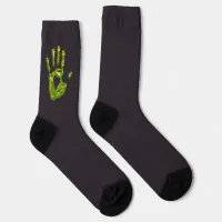 Glowing Ghoul Handprint Socks