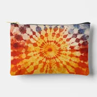 Red Orange Blue Tie Dye Accessory Pouch