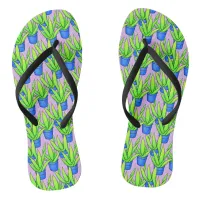 Aloe Vera Plants Pattern Textile Flip Flops