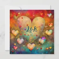 Abstract Hearts Valentine's Day Peresonalized Card