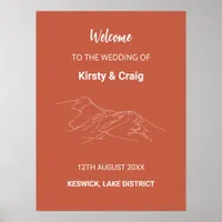 Catbells Terracotta Wedding Welcome Poster