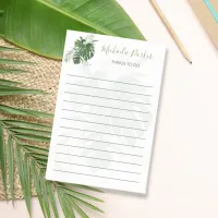Tropical Leaves Greenery Elegant Script  Post-it Notes