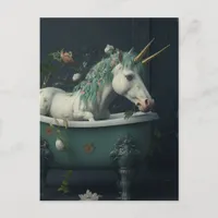 Double Horned Unicorn in the Tub Postcard