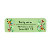 Elegant Chic Whimsical Enchanting  Exotic Floral Label