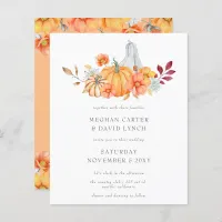 Budget Pumpkins Fall Wedding Invitation