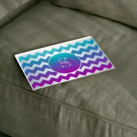 Modern Teal Purple Pink Ombre Zigzag Lines & Name HP Laptop Skin