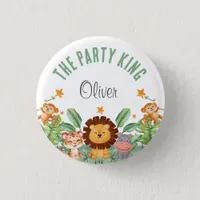 Wild Animals Jungle Animals Tropical Boy Birthday Button