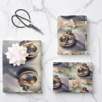 Engagement ring Wrapping Paper Sheets 