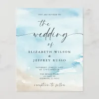 Budget Ocean Sea Summer Beach Wedding Invitation