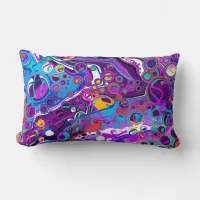 Purple, Blue Colorful Bubbles Abstract Modern   Lumbar Pillow