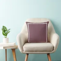 Solid eggplant White Border Throw Pillow