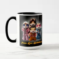 Funny Peace. Love. Bellbottoms. Hamster Supergroup Mug