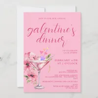 Pink Galentines Girls Night Dinner Cocktail Party  Invitation