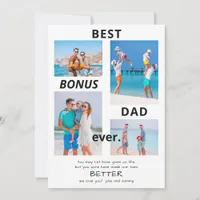 Best Bonus Dad Ever Stepdad 4 Photo Father's Day   Holiday Card