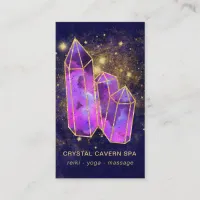 *~* Cosmic Celestial Crystals Gold Glitter Business Card