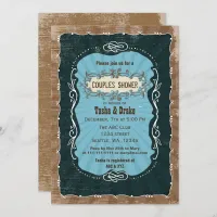 vintage shabby chic rustic Bridal Shower Invites