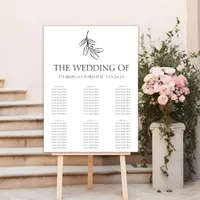 Classic Botanical Leaf Wedding Seating Chart