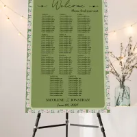 Elegant Floral Embrace 11-Table Seating Chart Foam Board