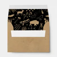 Buffalo Adventures Pattern Kraft Paper ID599 Envelope