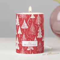 Red Christmas Pattern#6 ID1009 Pillar Candle