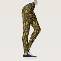 Black and Gold Christmas Pattern Leggings