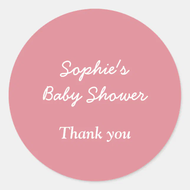 Blush Pink Baby Shower Thank You Sticker