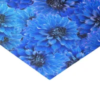 Dahlias in royal blue - floral design,  tissue paper