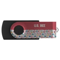 Crayon Pastel Heart & Flowers Flash Drive