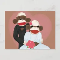 Sock Monkey Wedding(Bowty & Violet) Postcard